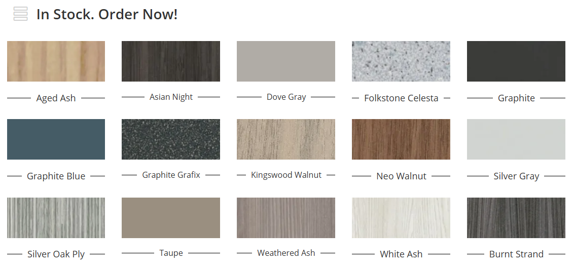 Phenolic Black Core color chart