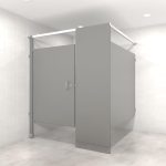 Powder Coated Overhead Braced Toilet Partition - Corner Layout