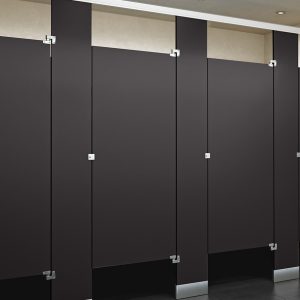Phenolic Color Through Ceiling Hung Toilet Partition - Alcove Closed Layout