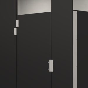Solid Plastic Ceiling Hung Toilet Partition - Alcove Closed Layout