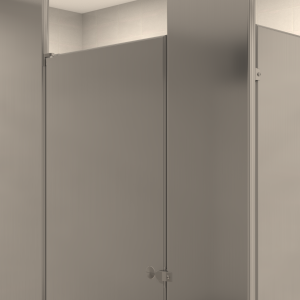 Stainless Steel Ceiling Hung Toilet Partition - Alcove Closed Layout