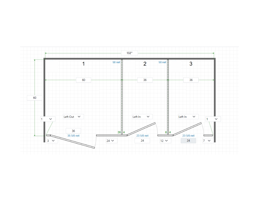 Plastic Laminate Ceiling Hung Toilet Partition - Between Walls Layout - Image 4